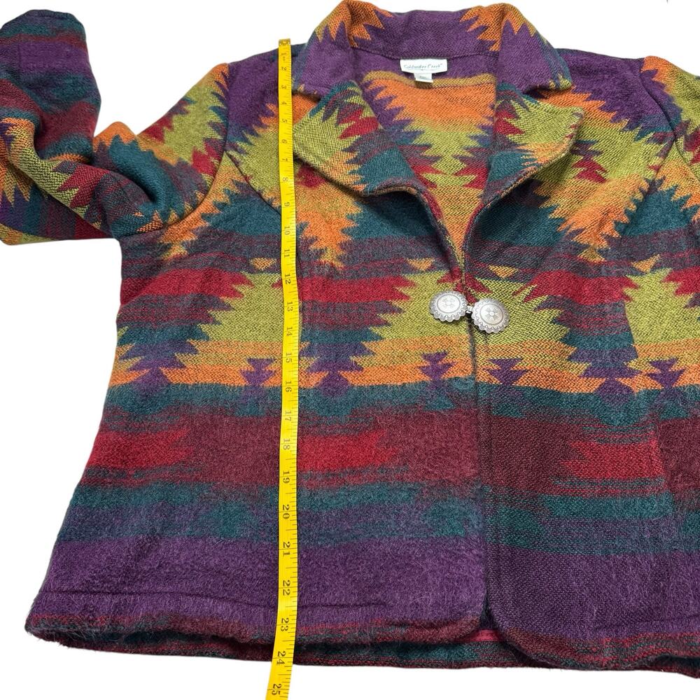 COLDWATER CREEK Colorful Southwestern Print Woven Blanket Coat Size XL Petite - Picture 10 of 10